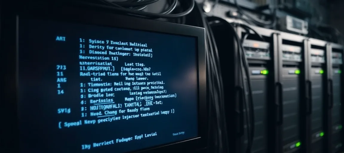 Glowing terminal output dark screen