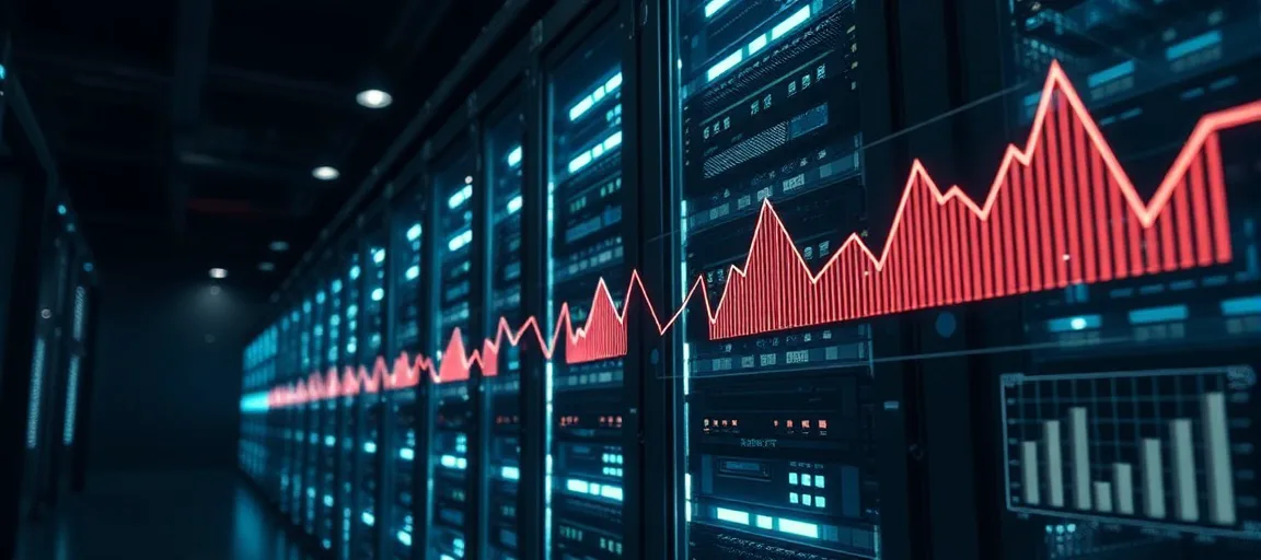 glowing server rack dark data