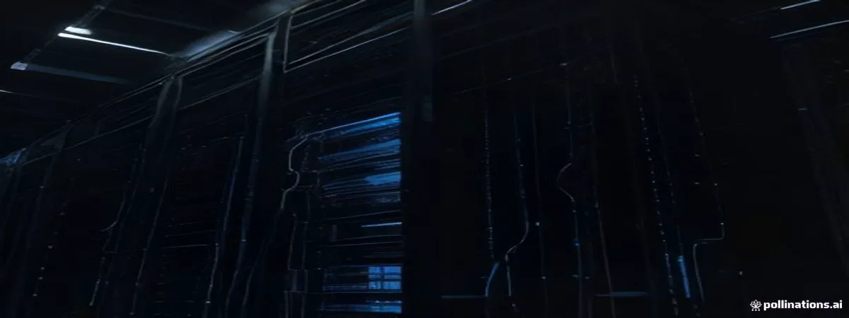 Glowing server rack dark data